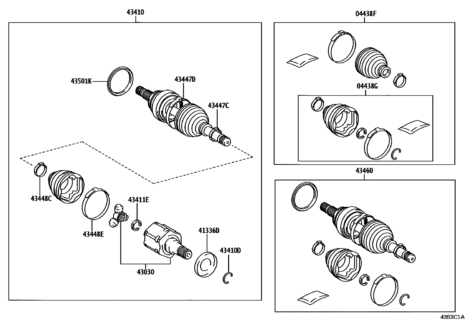 Toyota HILUX Front Drive Shaft EPC diagram — 4353C1A