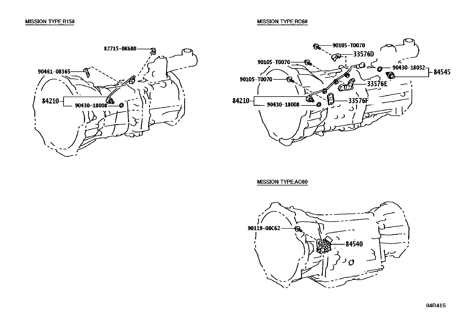 Toyota HILUX 开关和继电器和ECU EPC diagram — 84R415