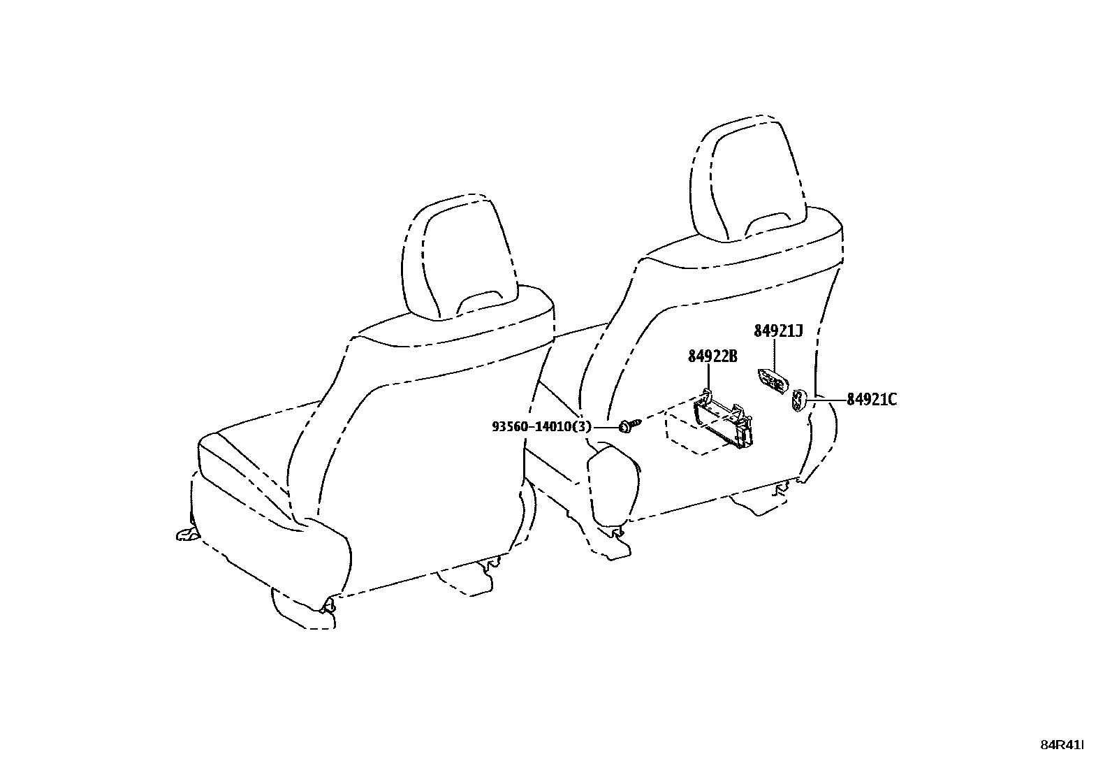 Toyota HILUX 开关和继电器和ECU EPC diagram — 84R41I