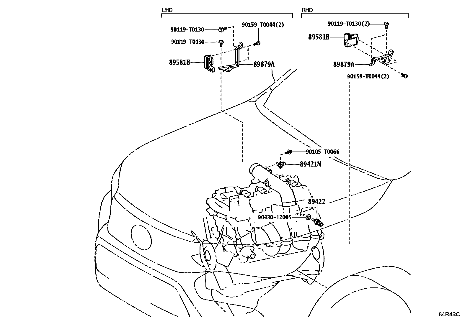 Toyota HILUX 电子燃油喷射系统 EPC diagram — 84R43C