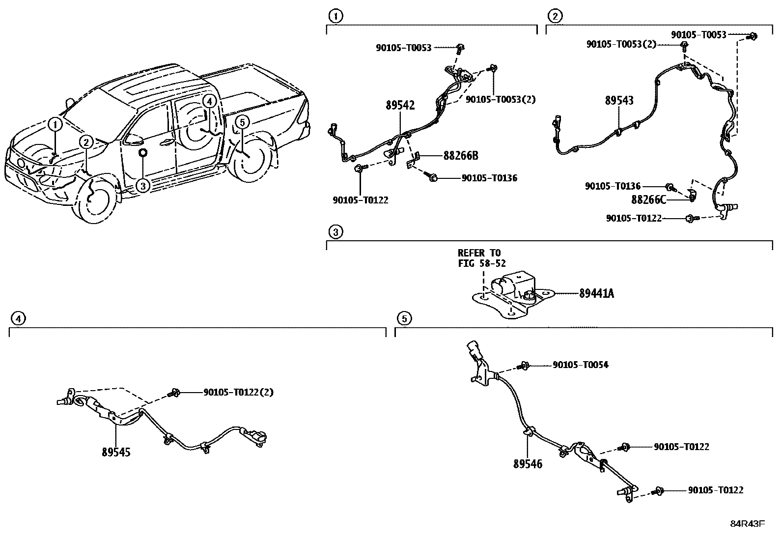 Toyota HILUX ABS 和 VSC EPC diagram — 84R43F