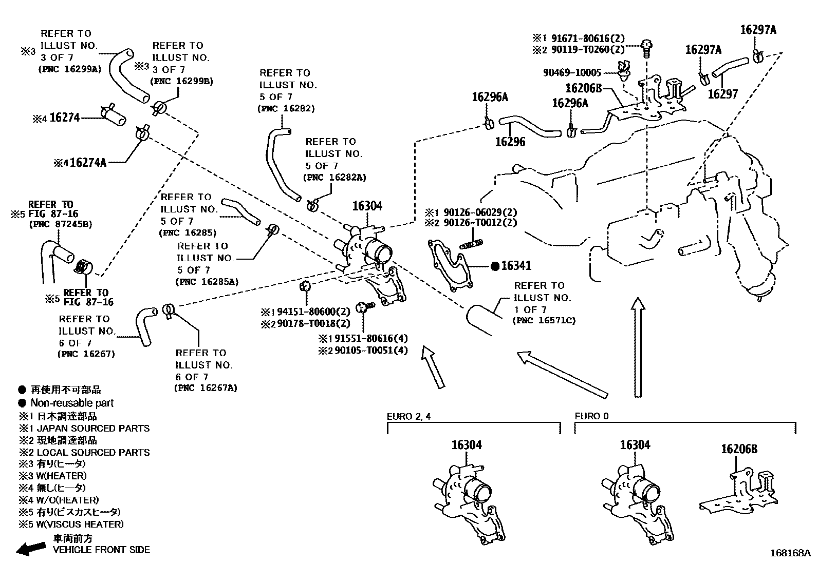 Toyota HILUX RADIATOR & WATER OUTLET EPC diagram — 168168A