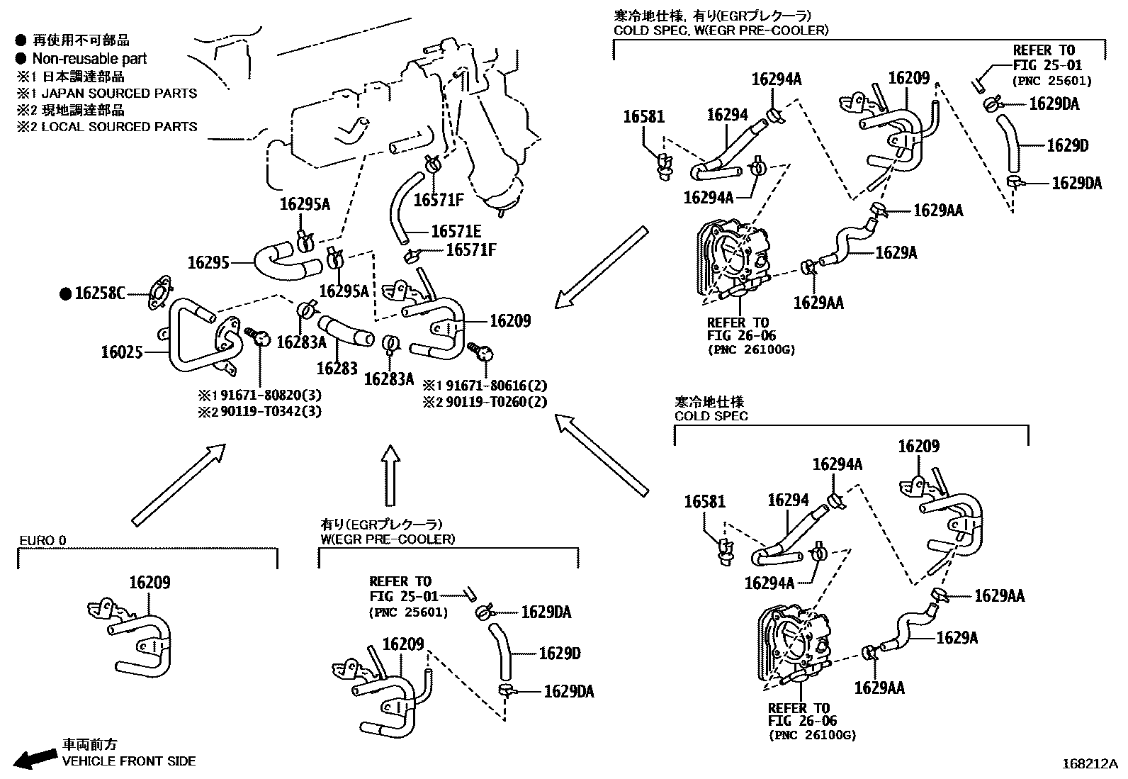 Toyota HILUX RADIATOR & WATER OUTLET EPC diagram — 168212A