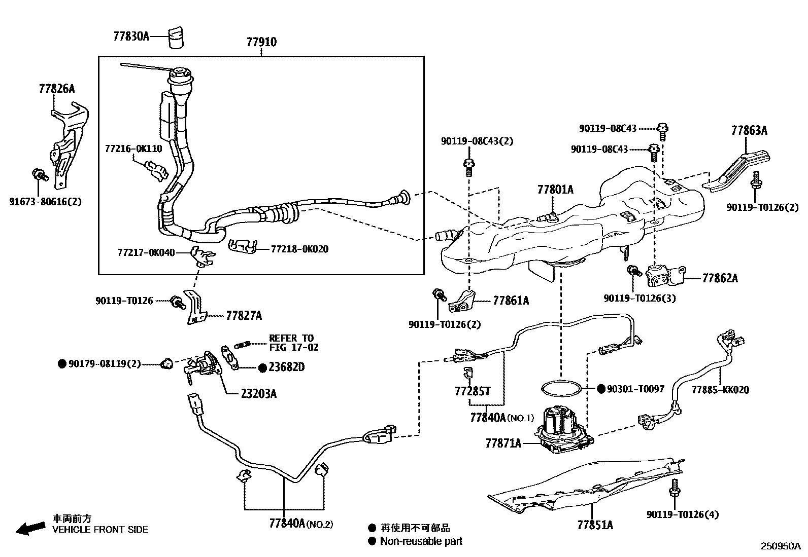 Toyota HILUX 尿素罐和管 EPC diagram — 250950A