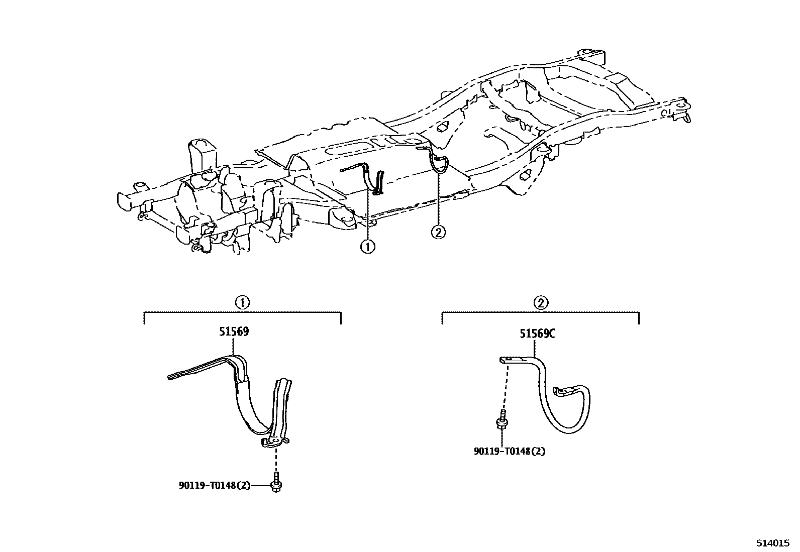 Toyota HILUX 车架 EPC diagram — 514015