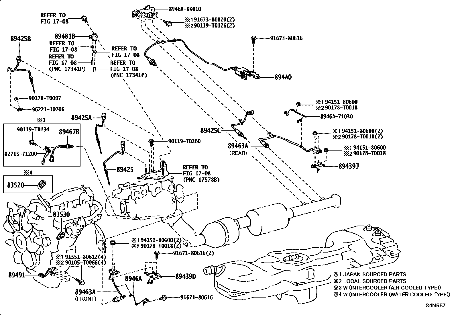 Toyota HILUX 开关和继电器和ECU EPC diagram — 84N667
