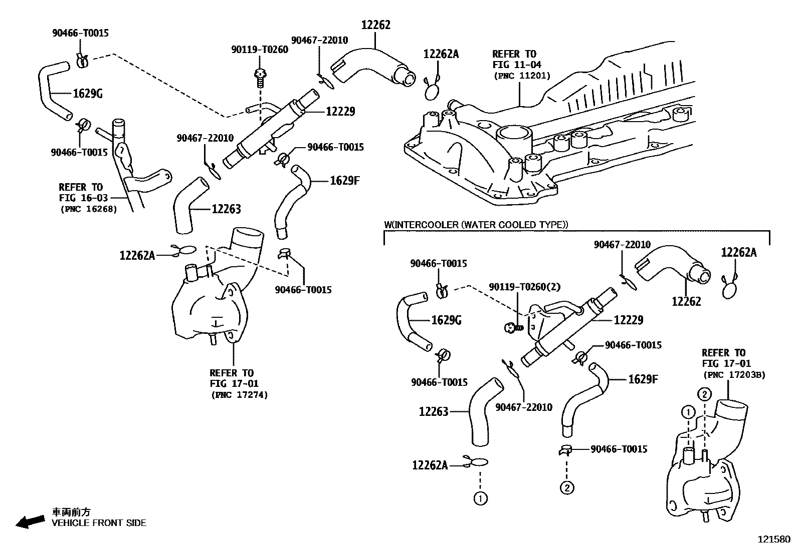 Toyota HILUX Ventilation Hose EPC diagram — 121580