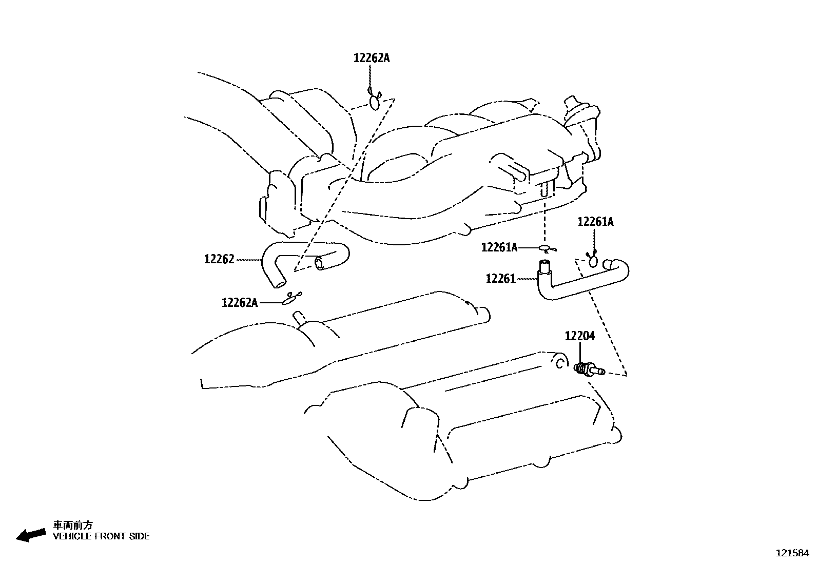 Toyota HILUX Ventilation Hose EPC diagram — 121584