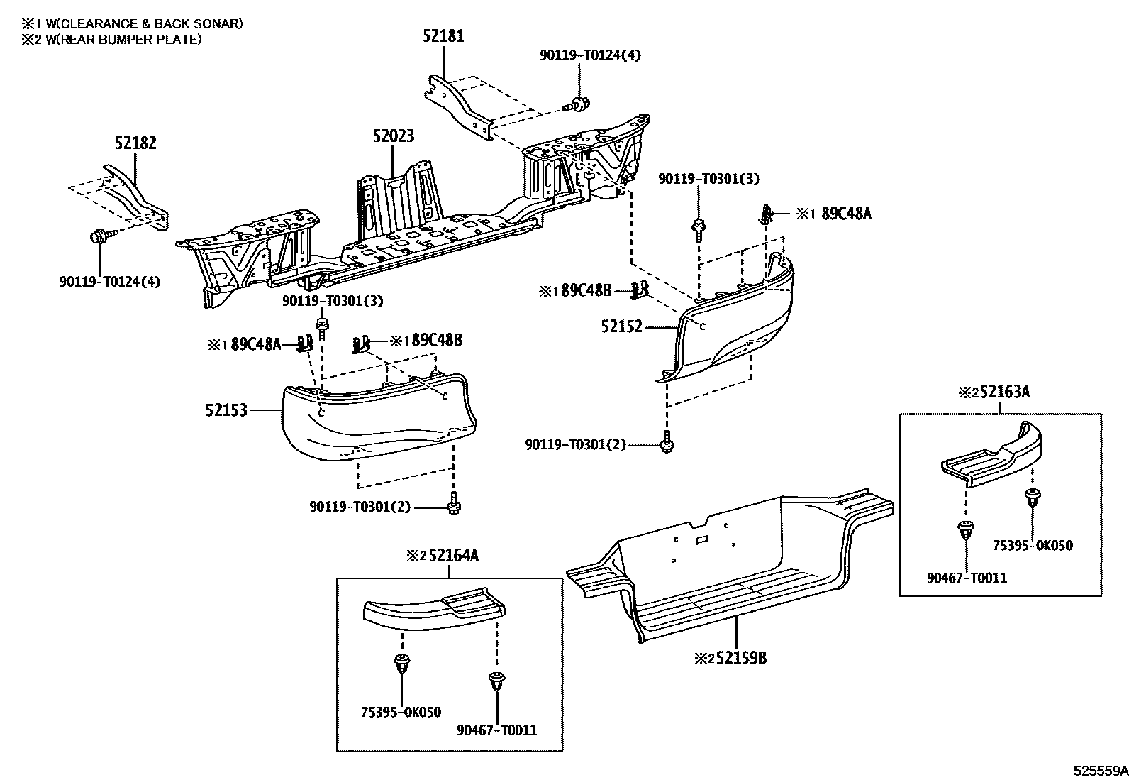Toyota HILUX 后保险杠及附件 EPC diagram — 525559A