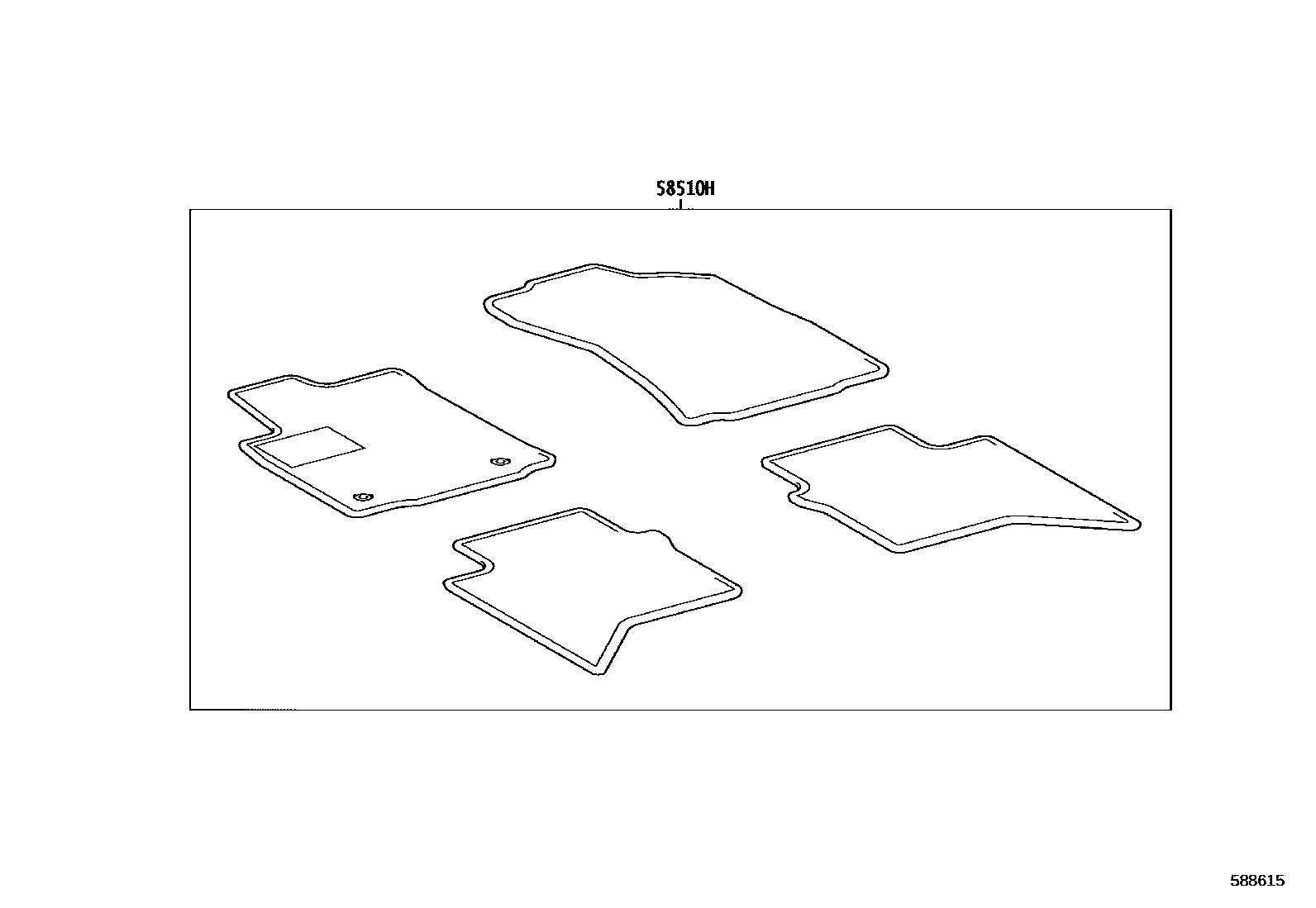 Toyota HILUX 地板垫和消声垫 EPC diagram — 588615