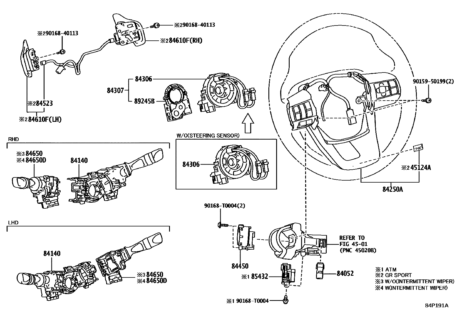 Toyota HILUX 开关和继电器和ECU EPC diagram — 84P191A