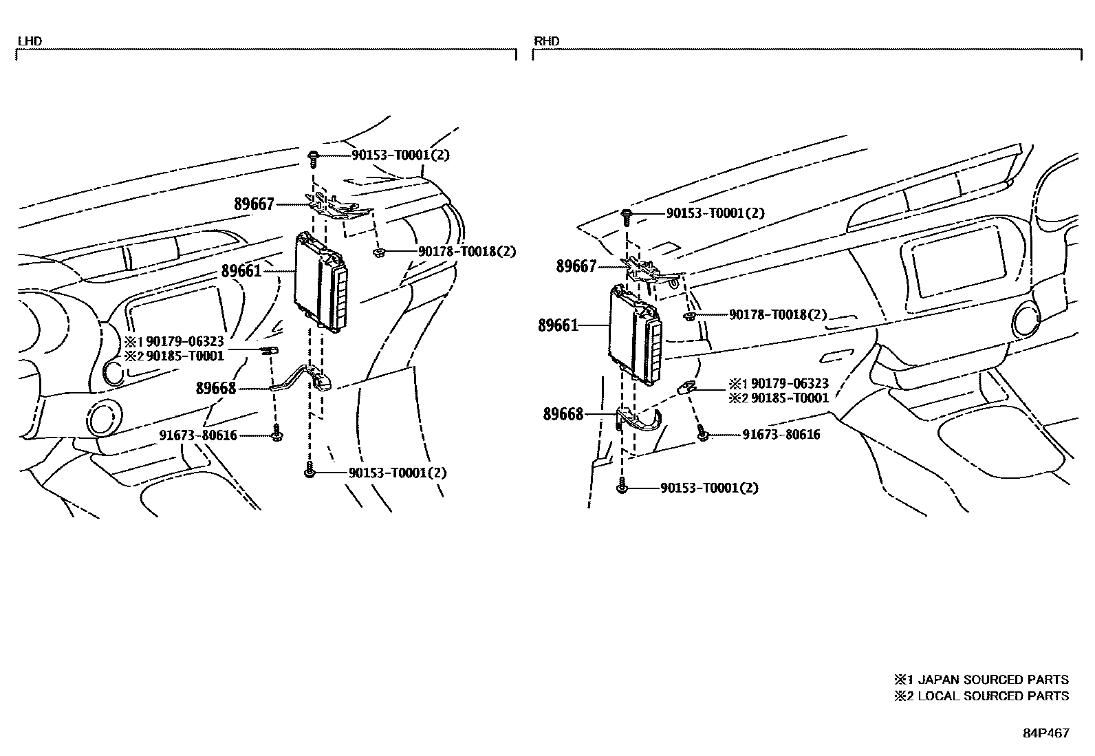 Toyota HILUX 电子燃油喷射系统 EPC diagram — 84P467