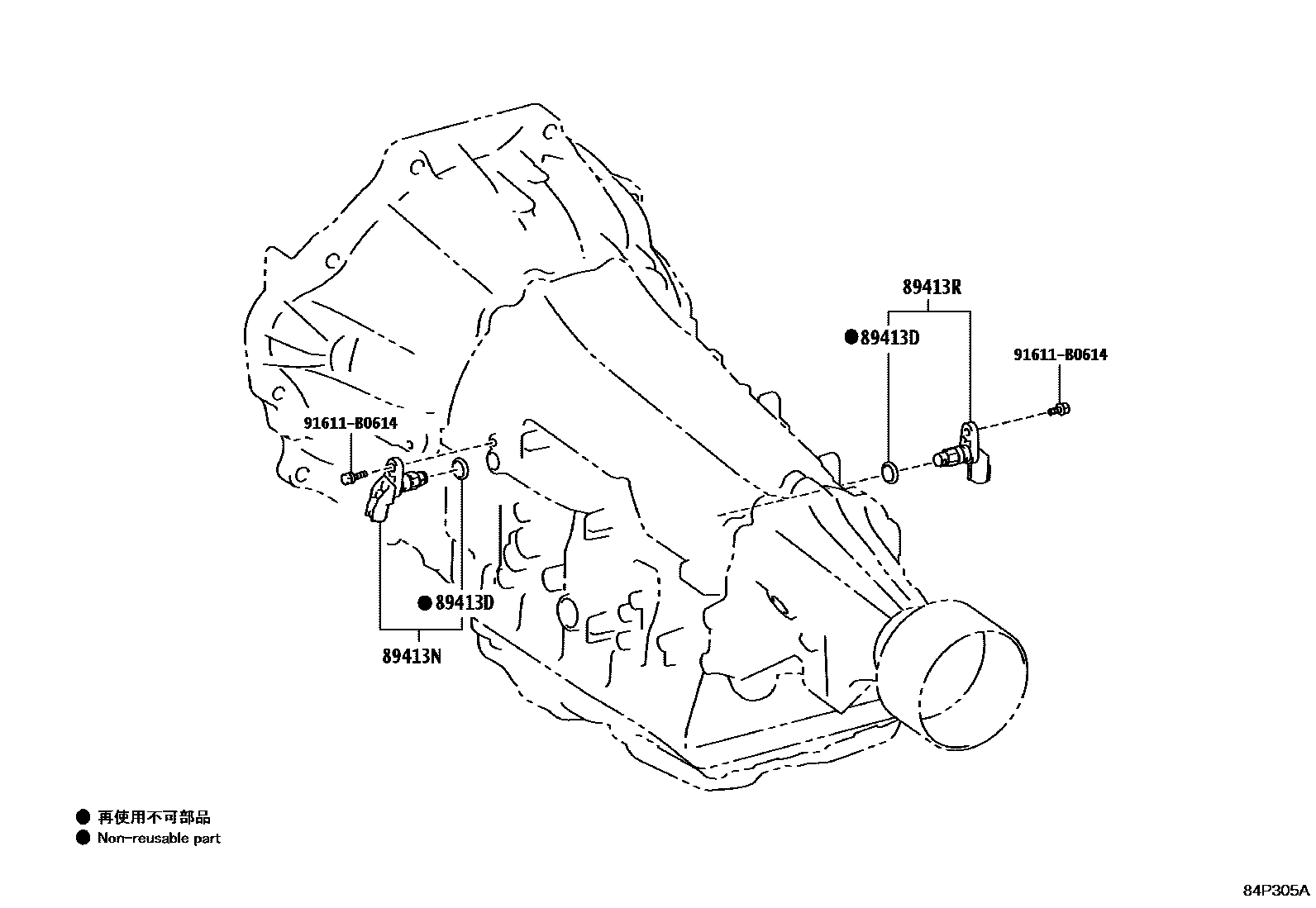 Toyota HILUX 超速档和电子控制变速器 EPC diagram — 84P305A