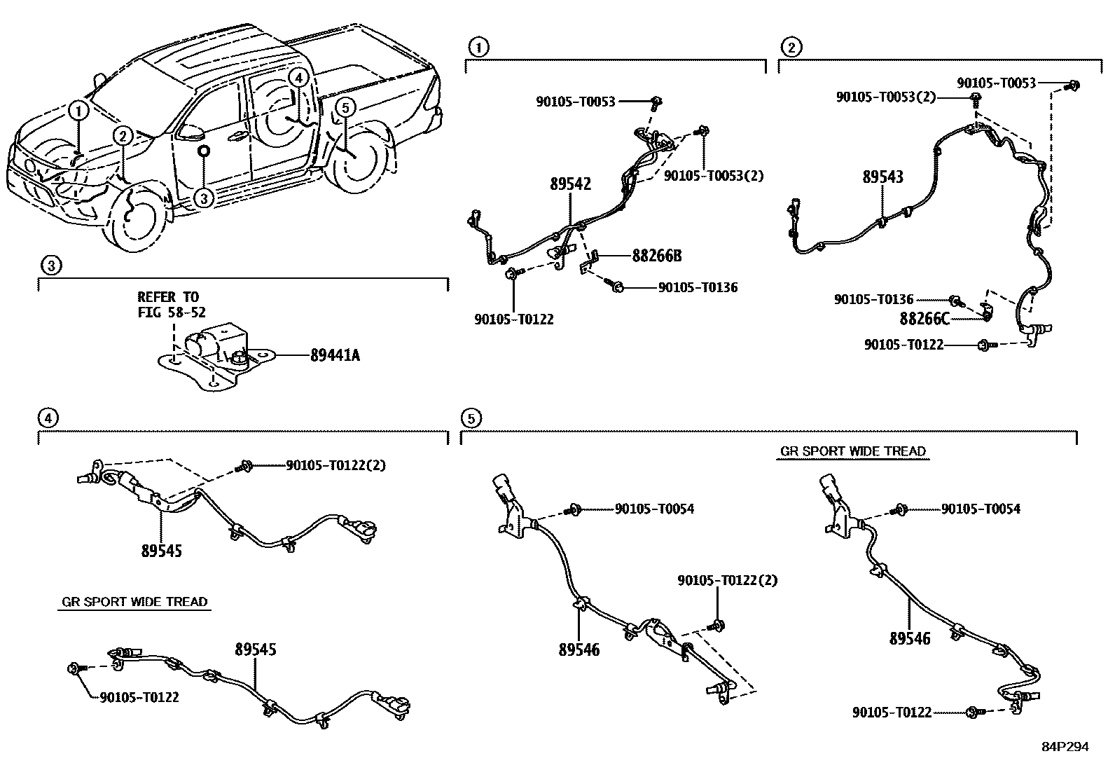 Toyota HILUX ABS 和 VSC EPC diagram — 84P294