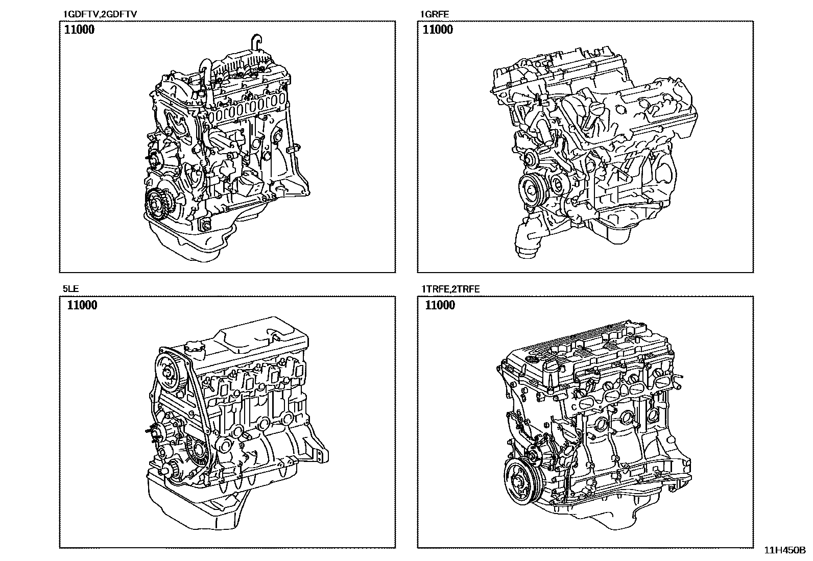 Toyota HILUX Partial Engine Assembly EPC diagram — 11H450B