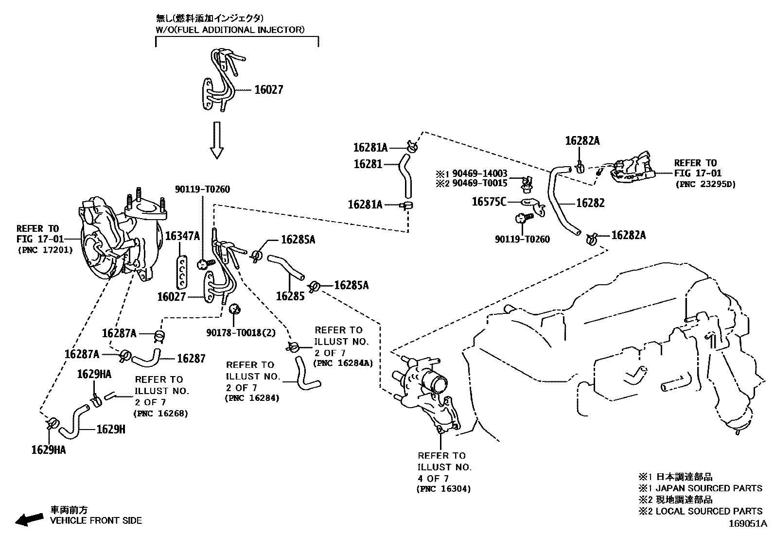 Toyota HILUX RADIATOR & WATER OUTLET EPC diagram — 169051A