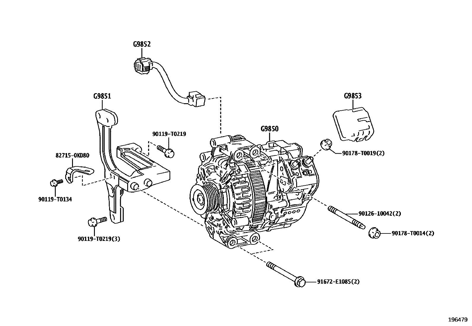 Toyota HILUX 起动机 EPC diagram — 196479