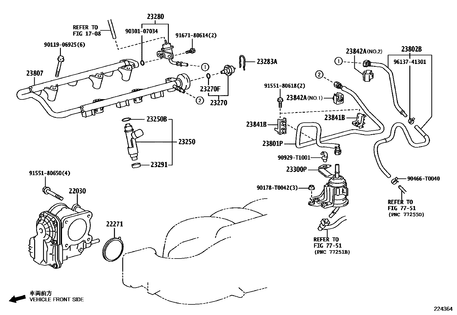 Toyota HILUX 燃油喷射系统 EPC diagram — 224364