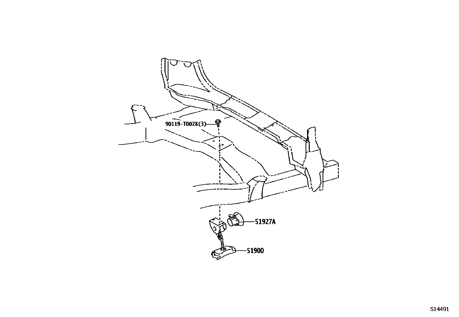 Toyota HILUX Spare tire rack EPC diagram — 514491