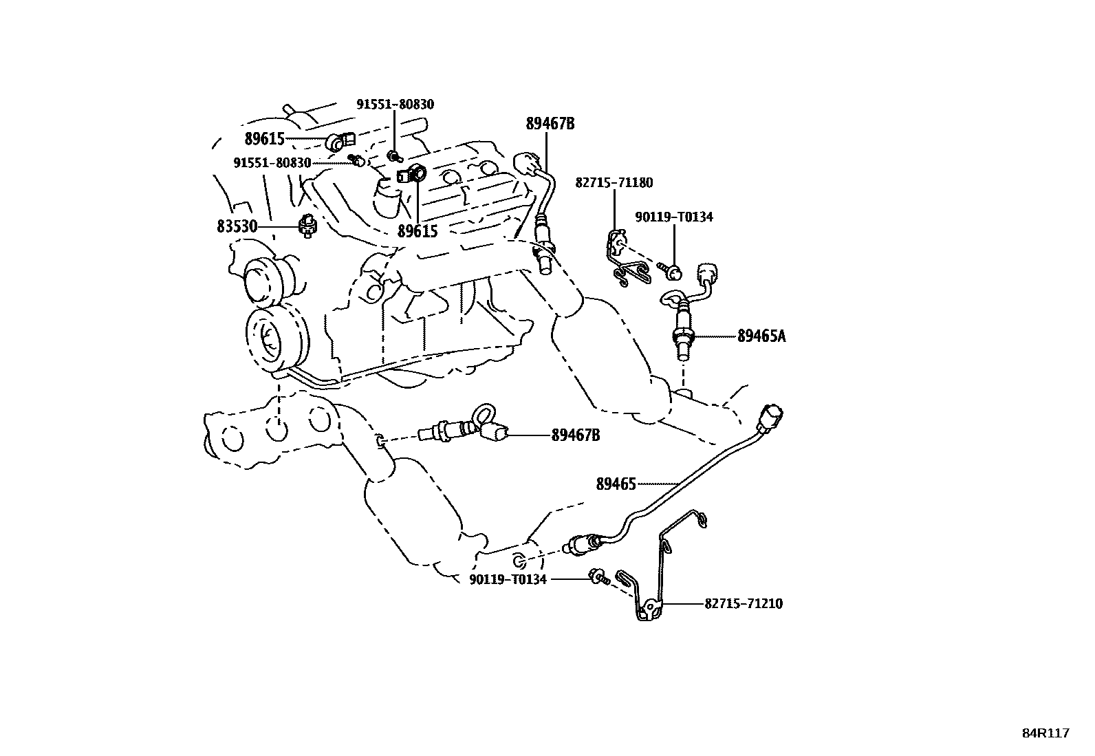 Toyota HILUX 开关和继电器和ECU EPC diagram — 84R117