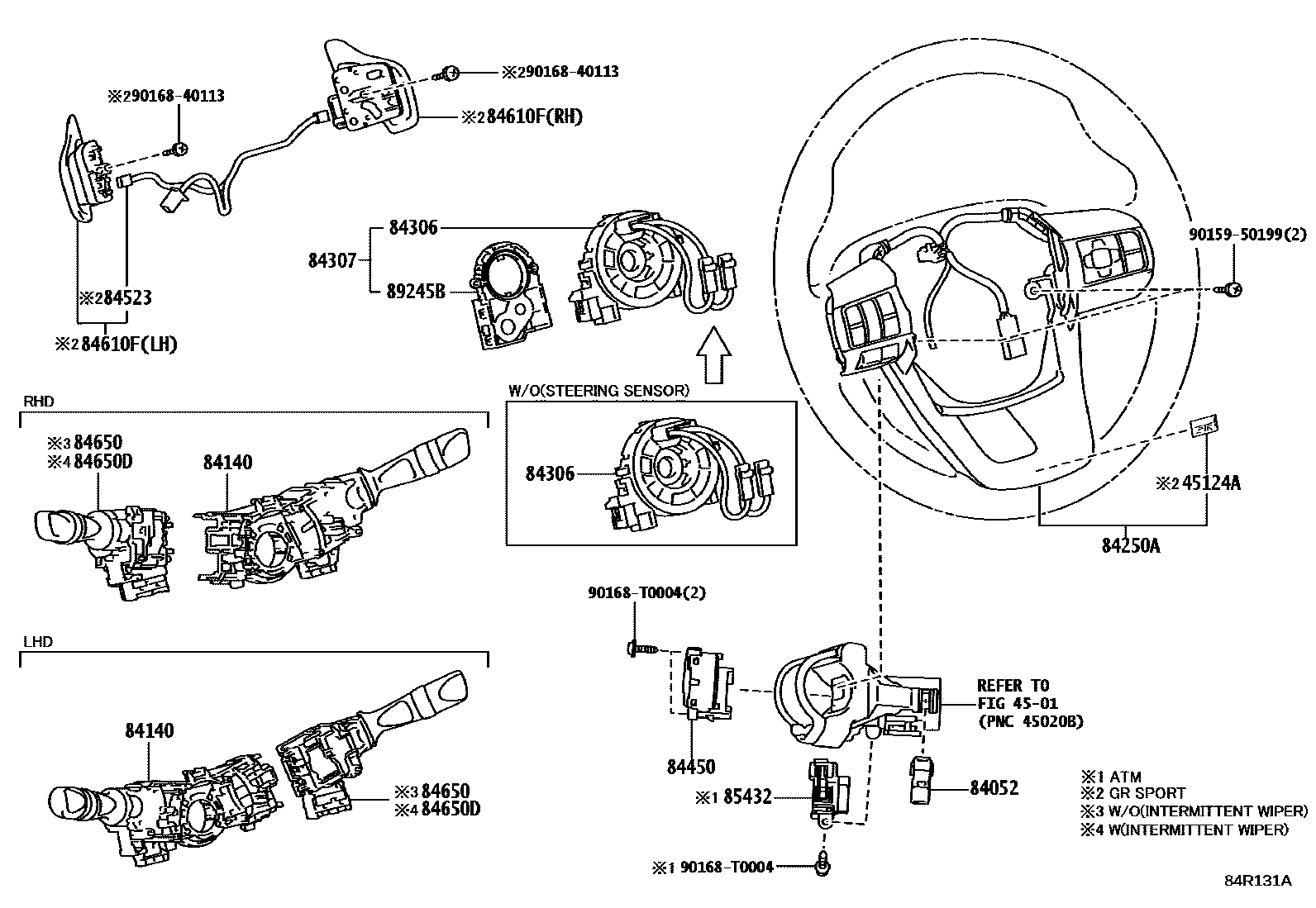 Toyota HILUX 开关和继电器和ECU EPC diagram — 84R131A