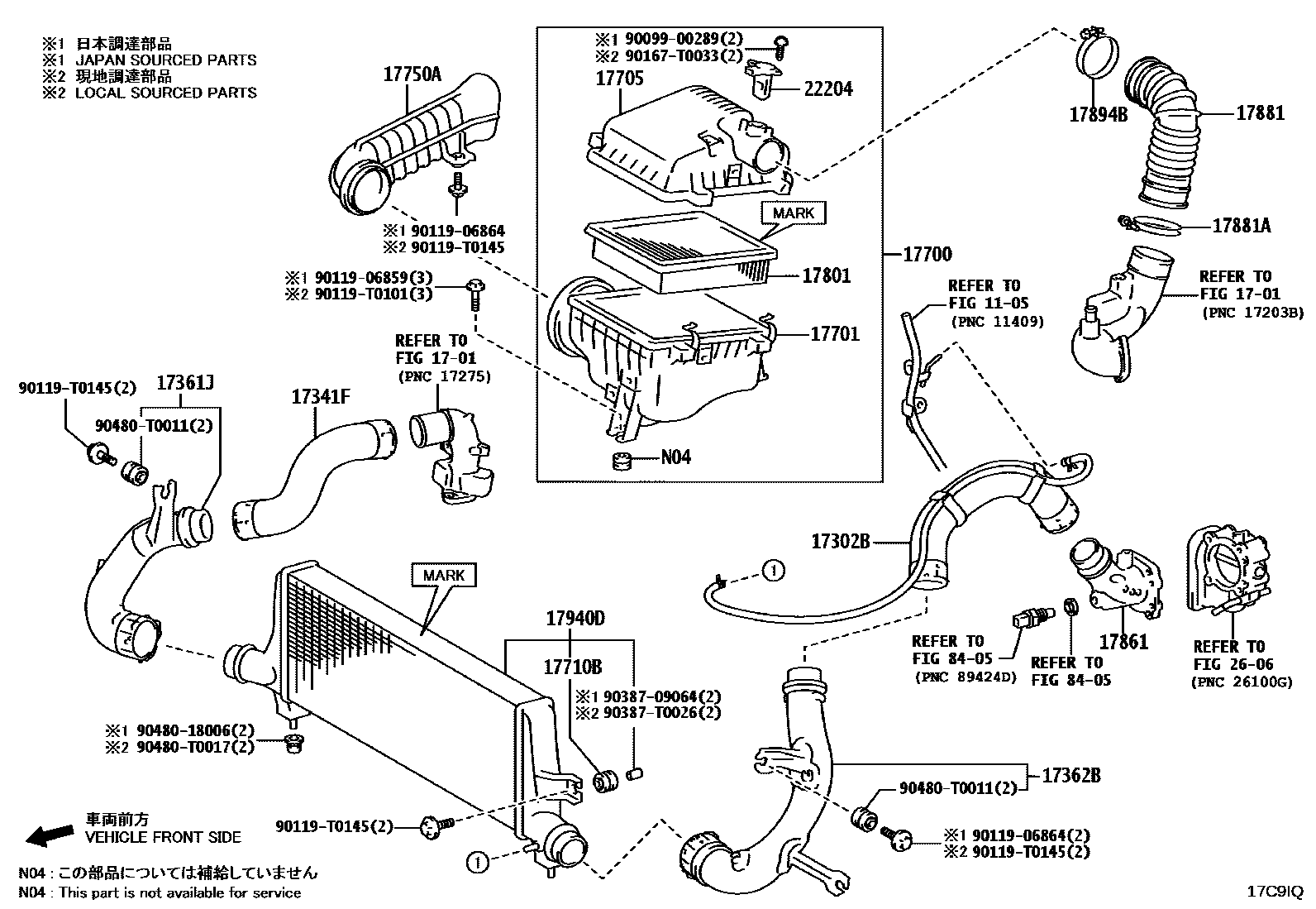 Toyota HILUX Air Cleaner EPC diagram — 17C9IQ