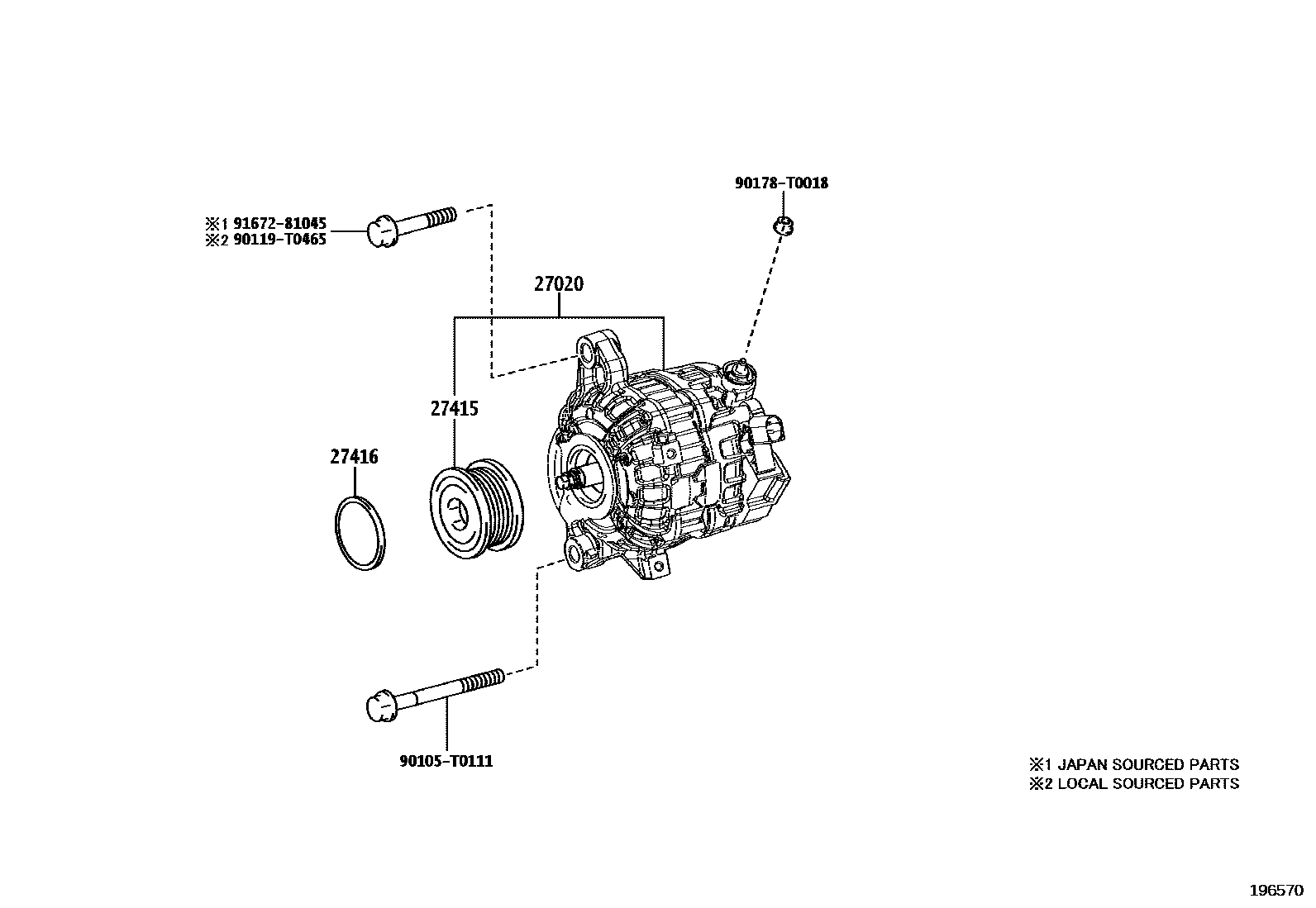 Toyota HILUX Alternator EPC diagram — 196570