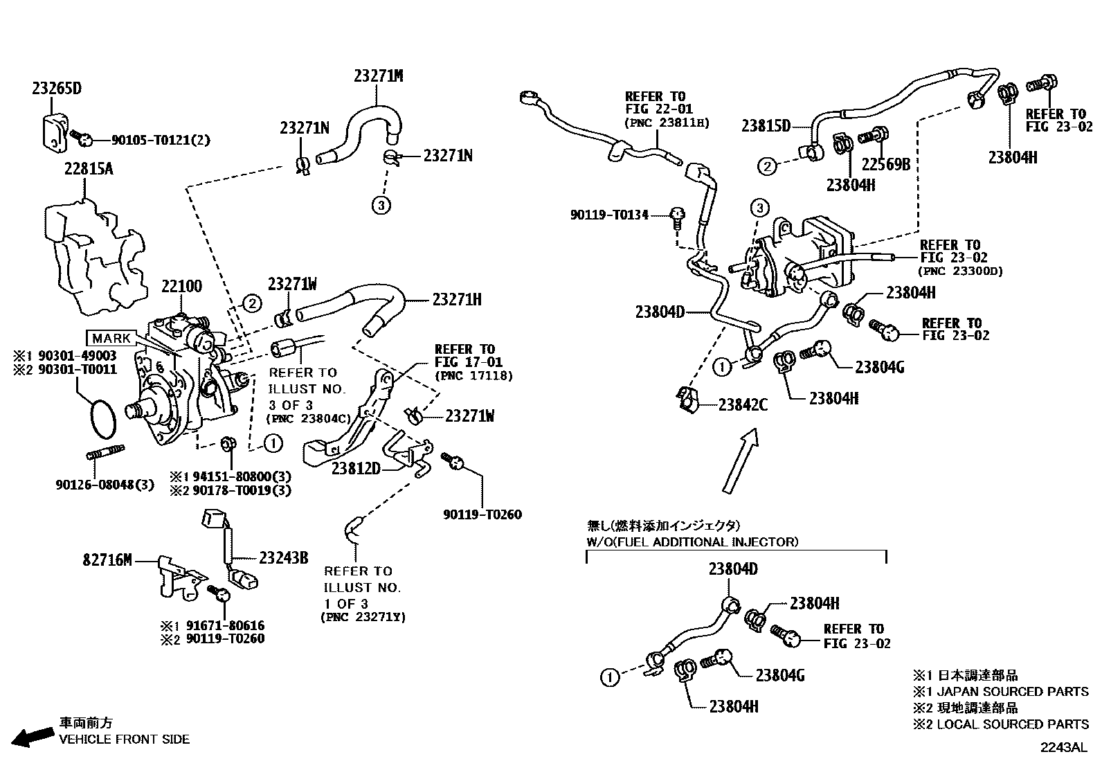 Toyota HILUX 喷油泵总成 EPC diagram — 2243AL