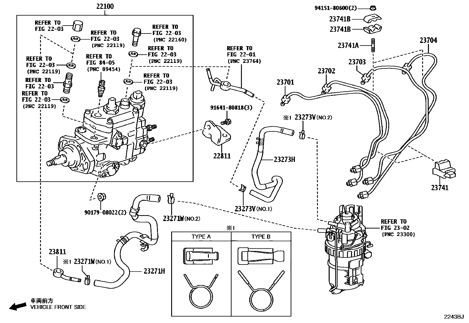 Toyota HILUX 喷油泵总成 EPC diagram — 2243BJ