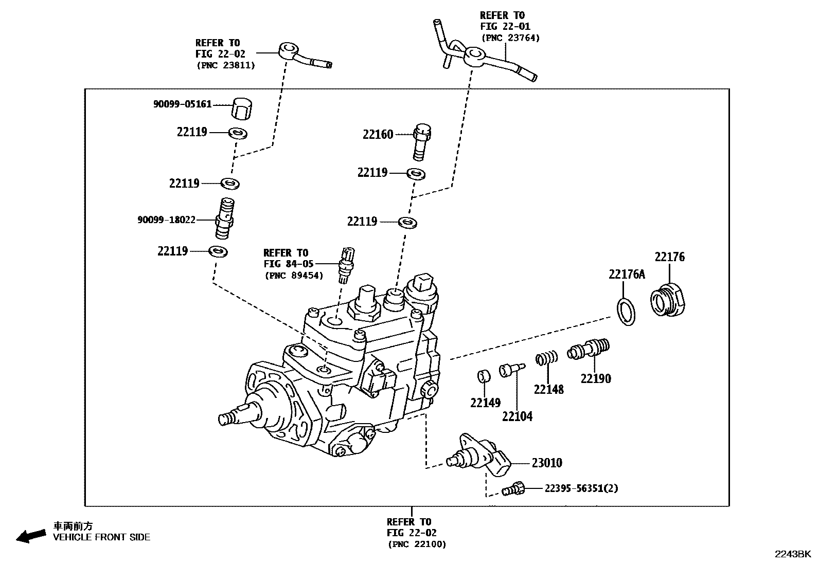 Toyota HILUX 喷油泵体 EPC diagram — 2243BK