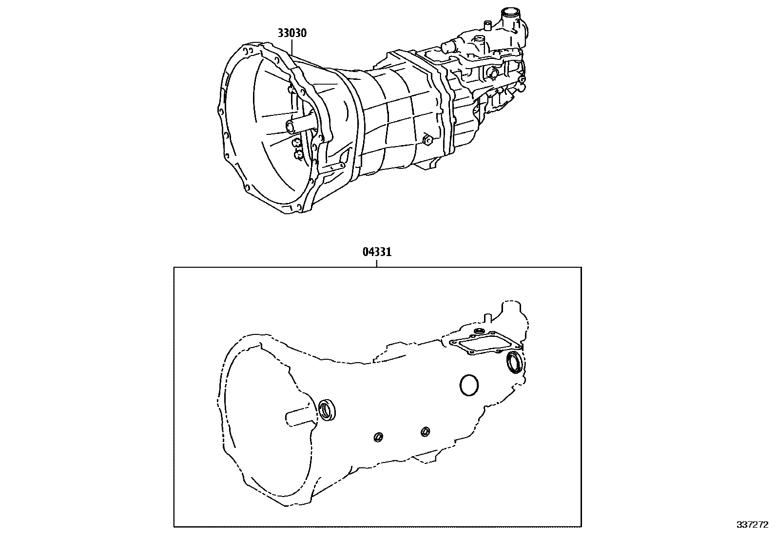 Toyota HILUX 传动桥或变速器总成和衬垫组件(MTM) EPC diagram — 337272