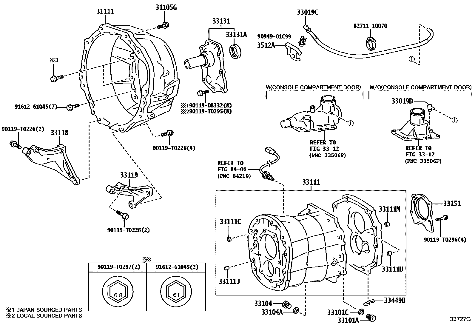 Toyota HILUX 离合器壳和变速器壳(MTM) EPC diagram — 33727G