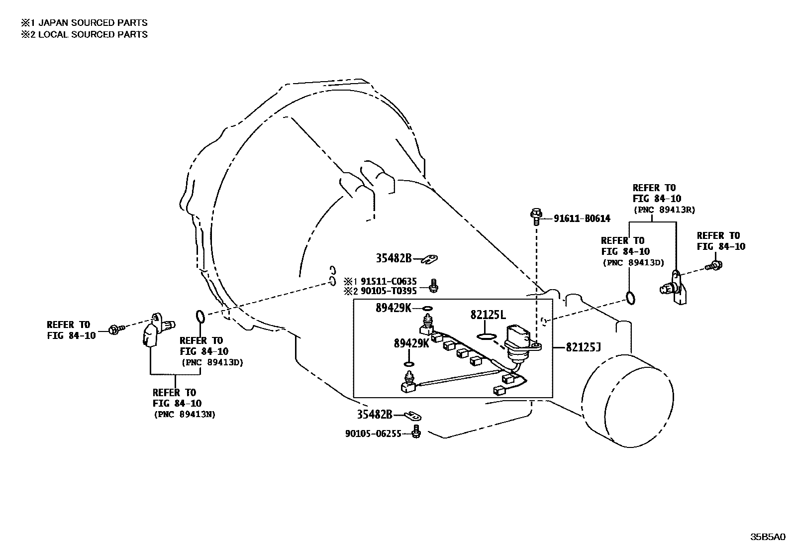 Toyota HILUX 阀体和滤油网(ATM) EPC diagram — 35B5A0