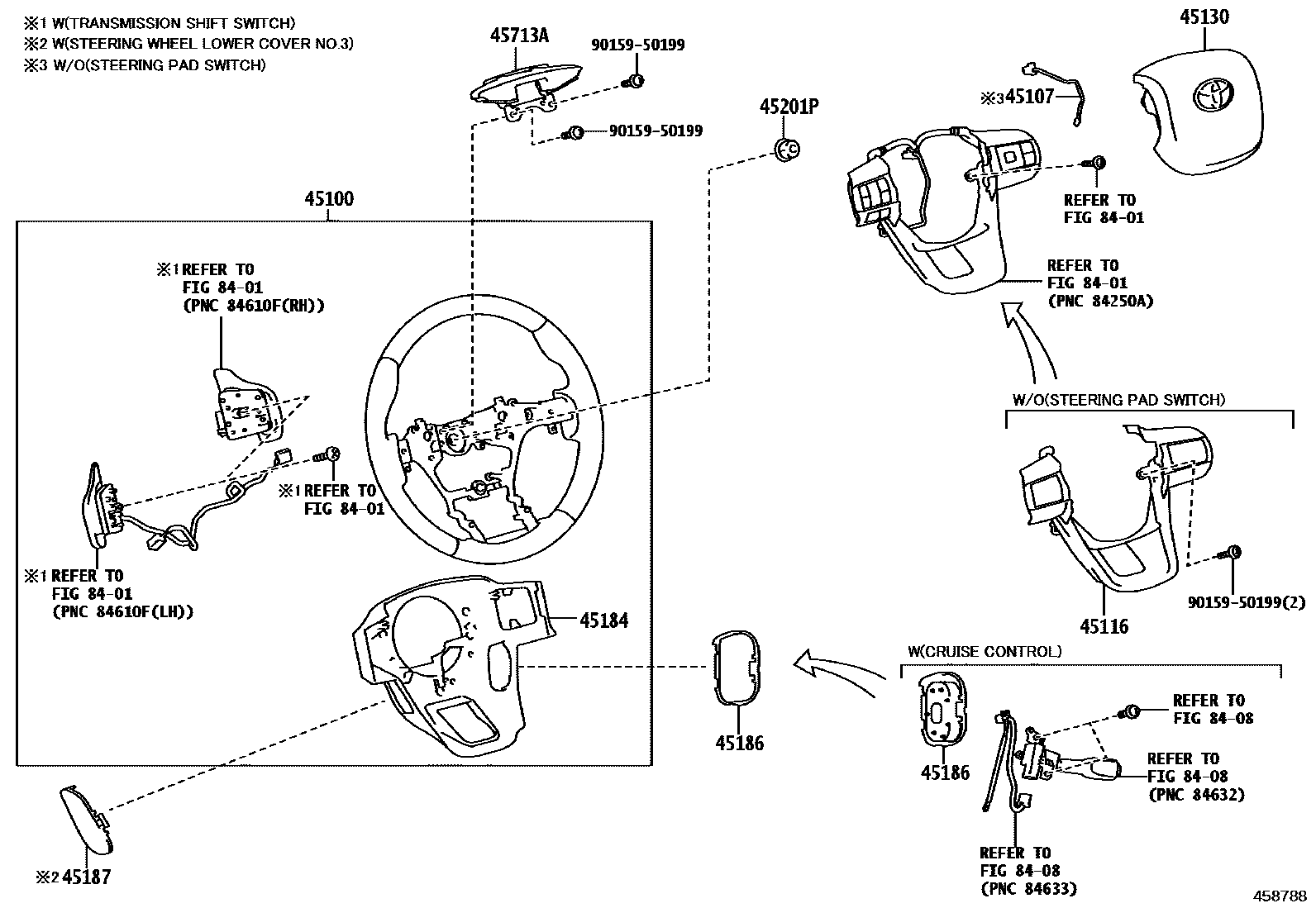 Toyota HILUX Steering Wheel EPC diagram — 458788