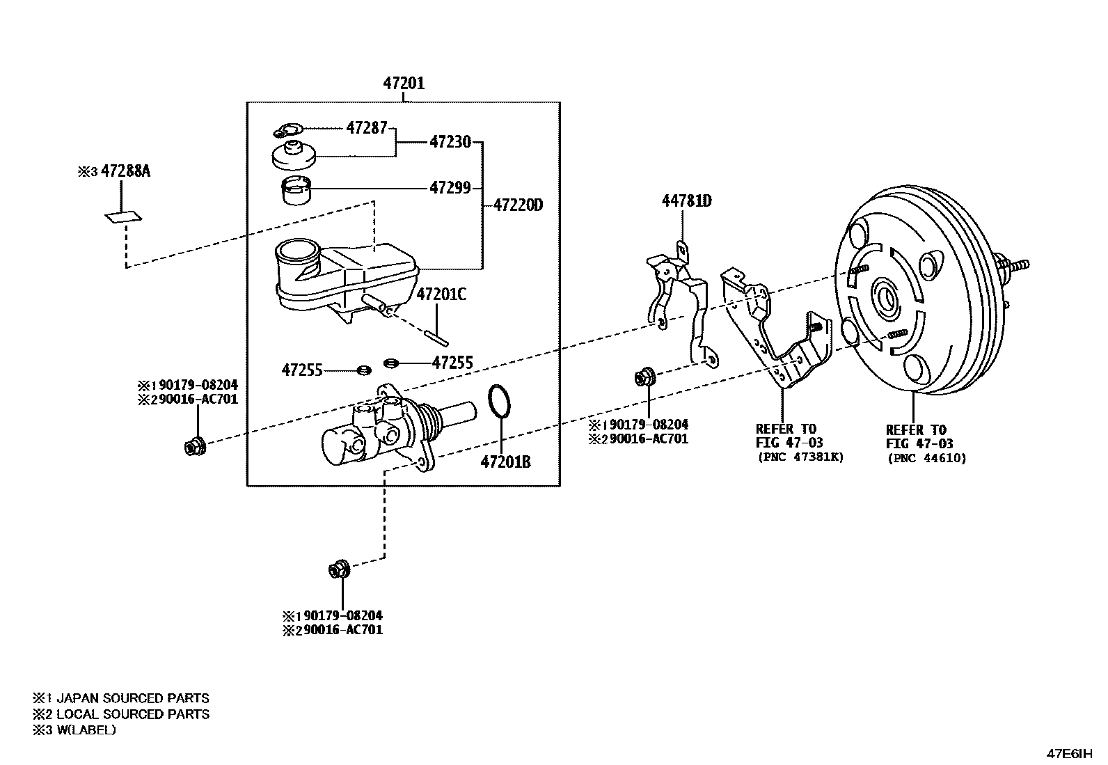 Toyota HILUX 制动总泵 EPC diagram — 47E6IH