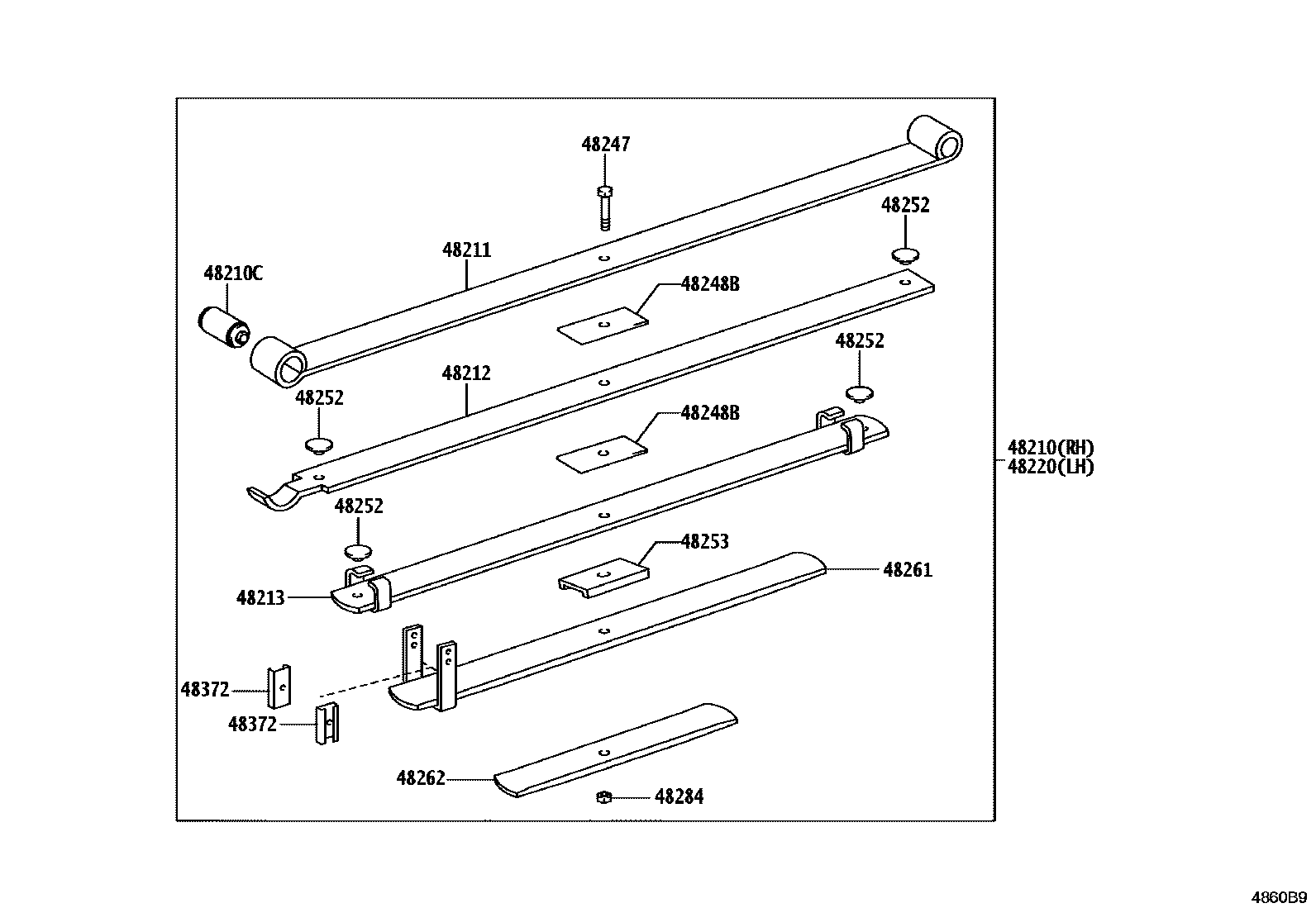 Toyota HILUX Rear Spring & Shock Absorber EPC diagram — 4860B9