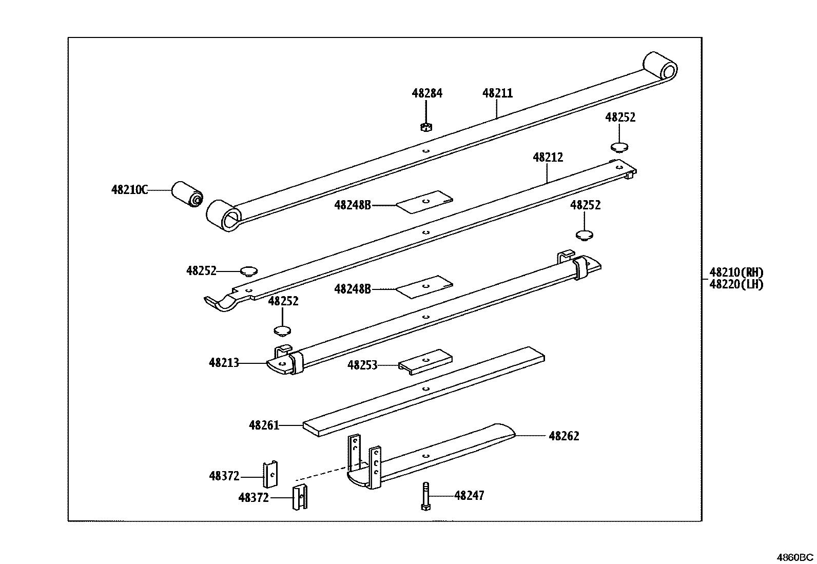 Toyota HILUX Rear Spring & Shock Absorber EPC diagram — 4860BC