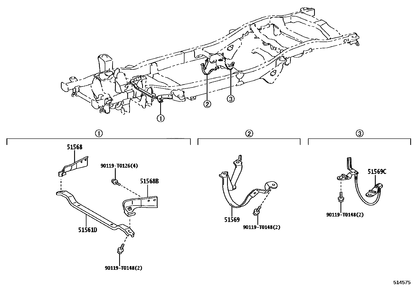 Toyota HILUX 车架 EPC diagram — 514575