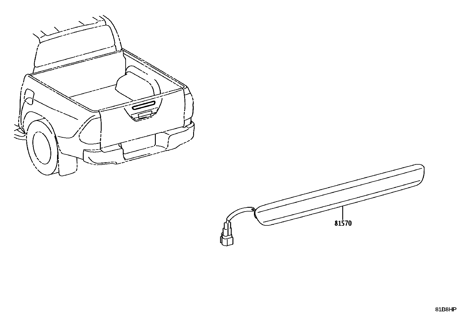 Toyota HILUX 高位刹车灯 EPC diagram — 81B8HP