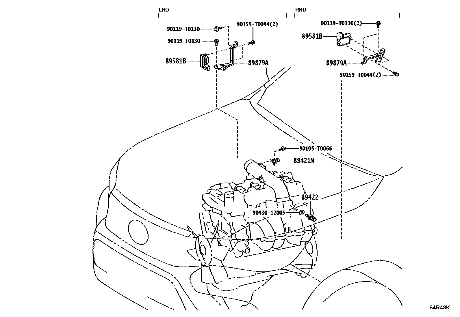 Toyota HILUX 电子燃油喷射系统 EPC diagram — 84R43K