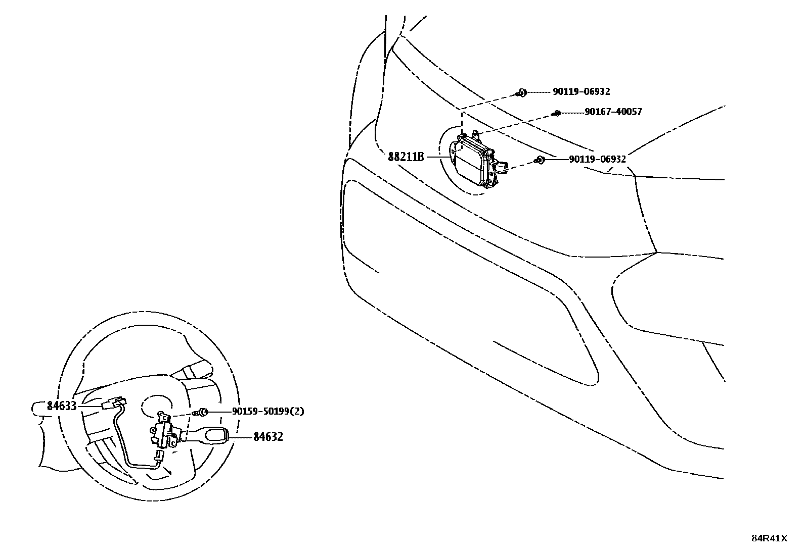 Toyota HILUX 巡航控制(自动行驶) EPC diagram — 84R41X